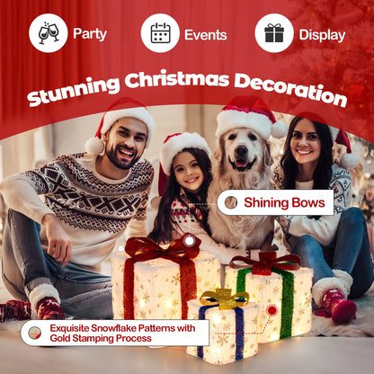 Christmas Lighted Gift Box Set, 48 Warm Lights Christmas Decor & Accessories at Gallery Canada
