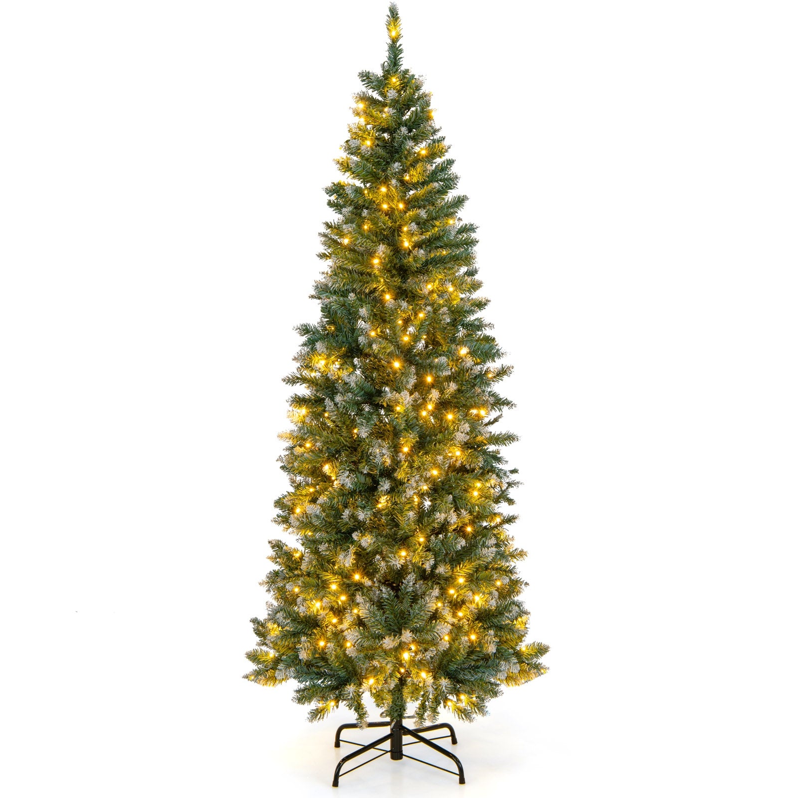 6 Feet Pre-Lit Artificial Christmas Tree, 618 Snowy Branch Tips, Green Christmas Tree Green at Gallery Canada
