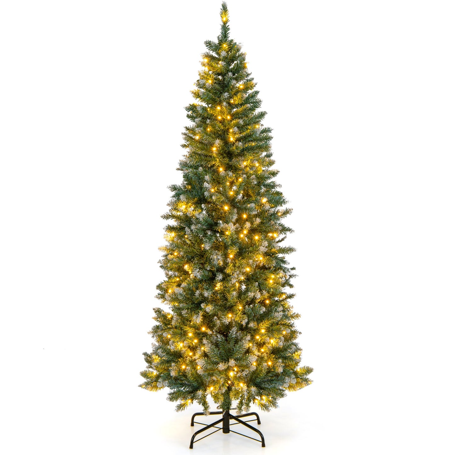 6 Feet Pre-Lit Artificial Christmas Tree, 618 Snowy Branch Tips, Green Christmas Tree Green at Gallery Canada