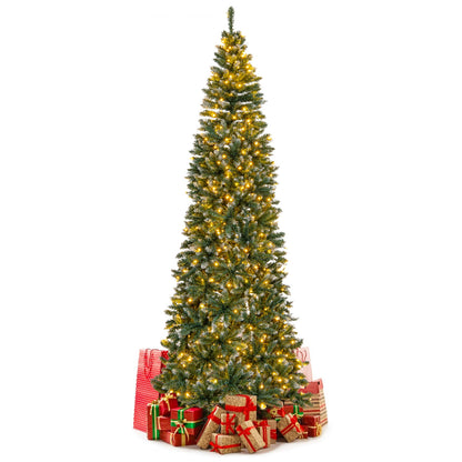 9 FT Pre-Lit Artificial Christmas Tree with 1298 Snowy Branch Tips, Green Christmas Tree at Gallery Canada