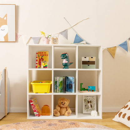 Wooden Kids Bookcase with Storage Cubbies and Anti-toppling Devices, White Kids Storage at Gallery Canada