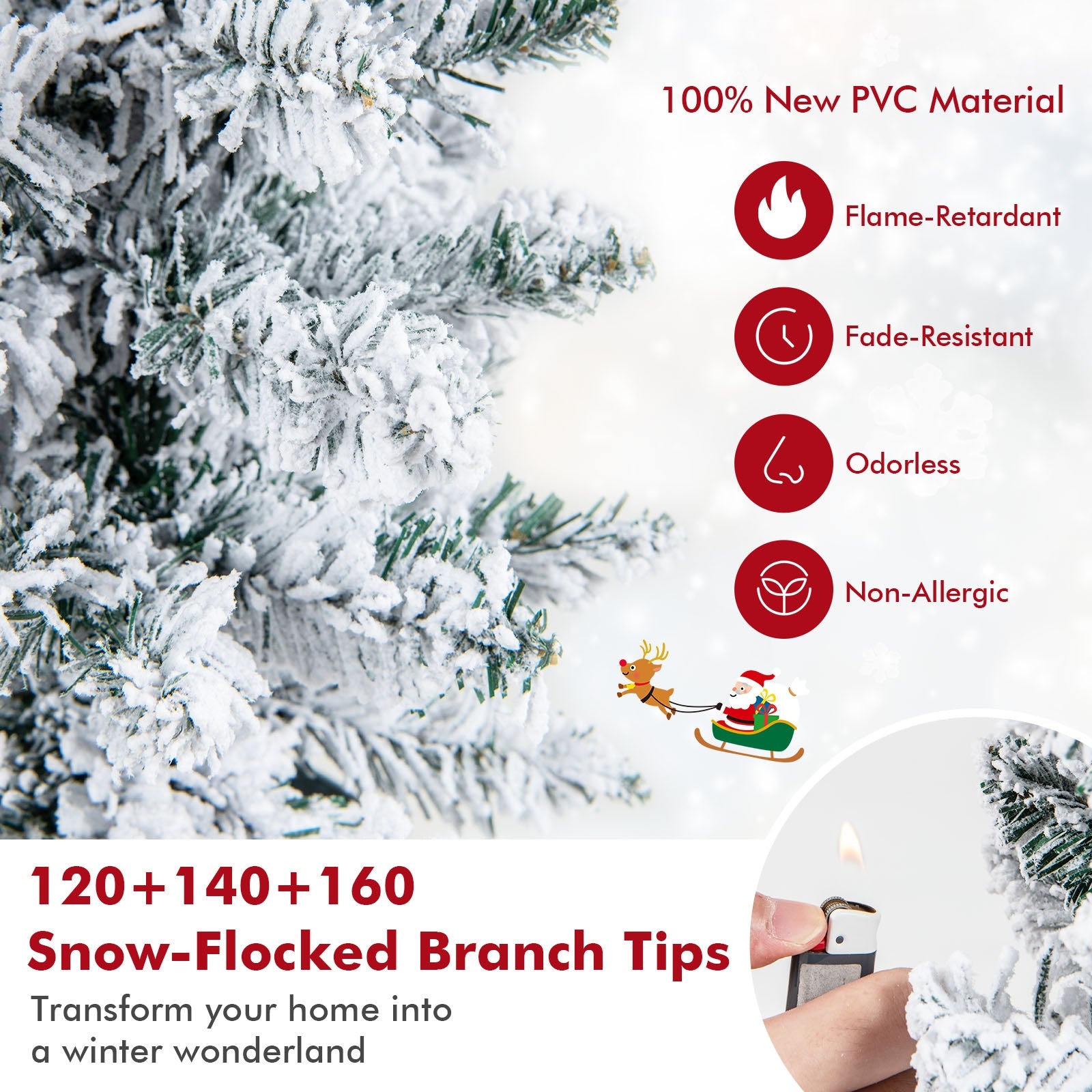 Set Of 3 Potted Artificial Christmas Trees, Snow-Flocked, White Christmas Tree at Gallery Canada
