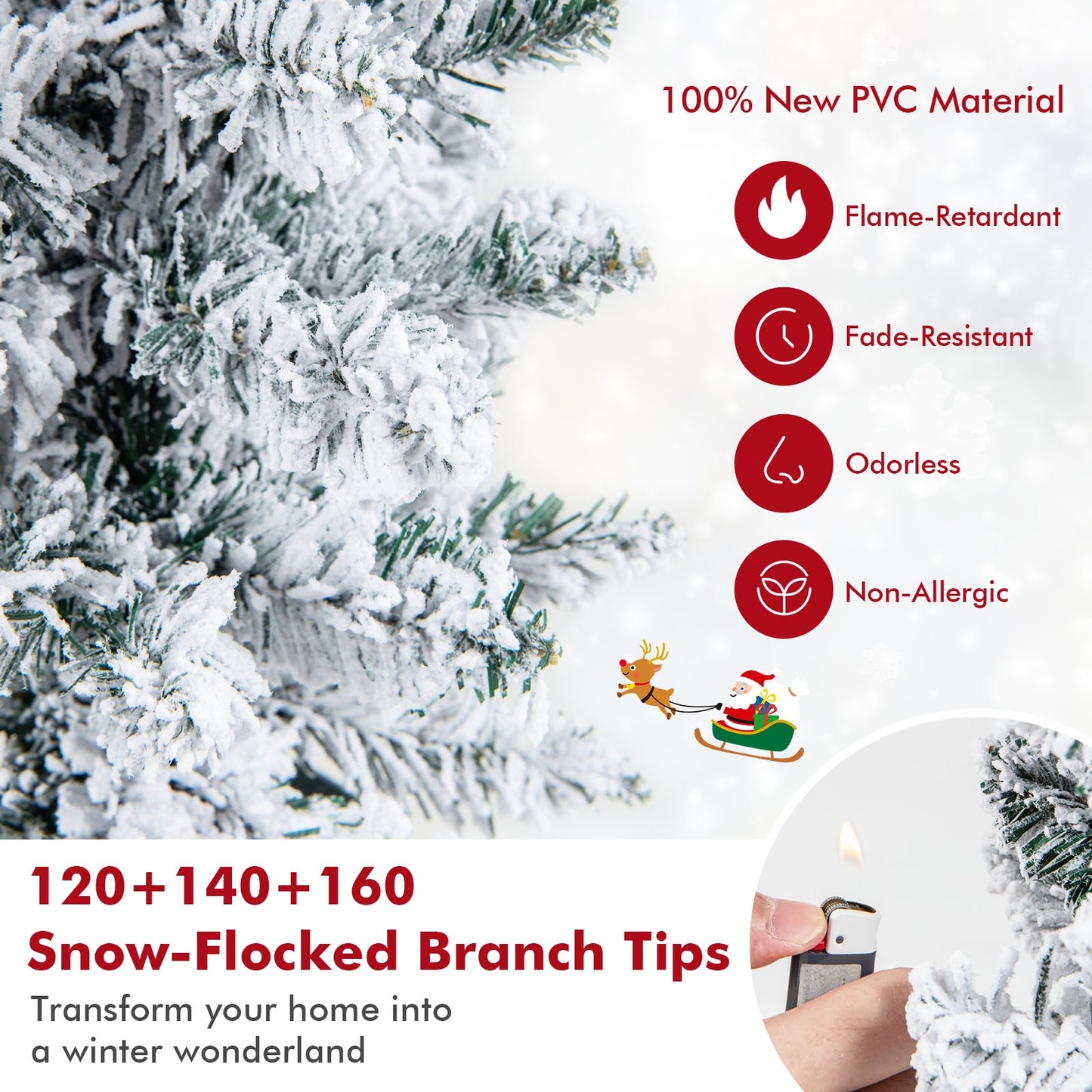 Set Of 3 Potted Artificial Christmas Trees, Snow-Flocked, White Christmas Tree at Gallery Canada