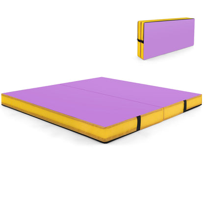 Tapis de gymnastique pliant 4 pieds x 4 pieds x 4 pouces, Violet
