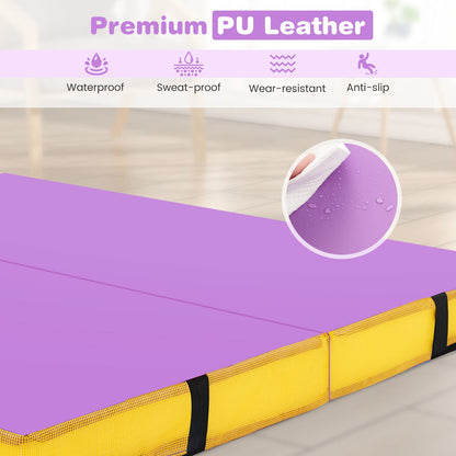 4ft x 4ft x 4in Bi-Folding Gymnastic Tumbling Mat with Handles and Cover, Purple Yoga & Gym Mats at Gallery Canada