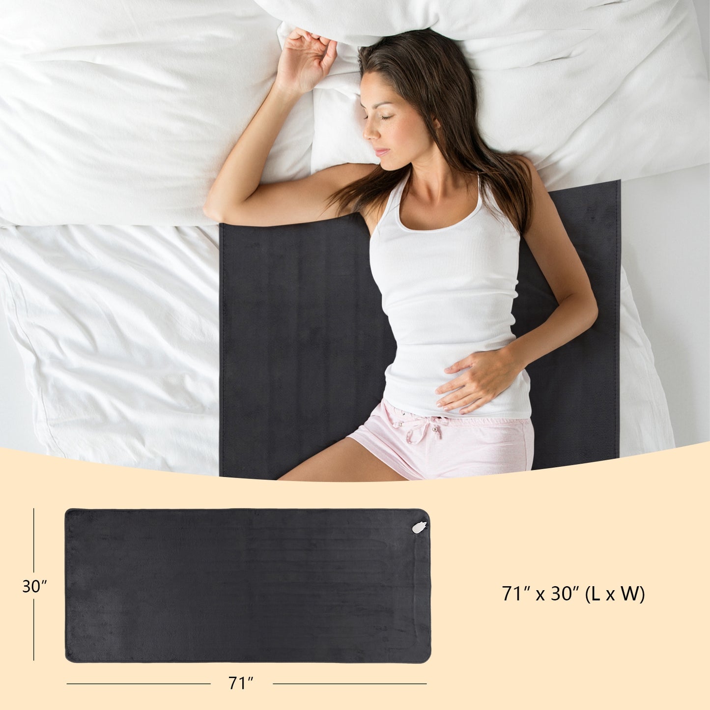 Electric Heated Mattress Pad with 5 Heating Levels and Overheat Protection, Gray Bedroom at Gallery Canada