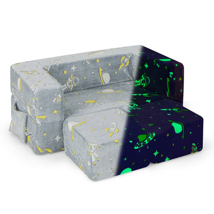 Kids Play Sofa With Ottoman, Removable Cover, Gray Kids Chairs & Seating at Gallery Canada