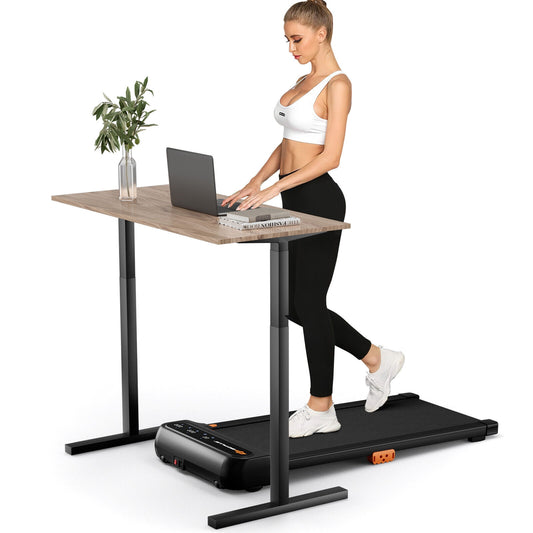 Under Desk Walking Pad Treadmill for Home/Office with Watch-Like Remote Control, Black Treadmills Black at Gallery Canada