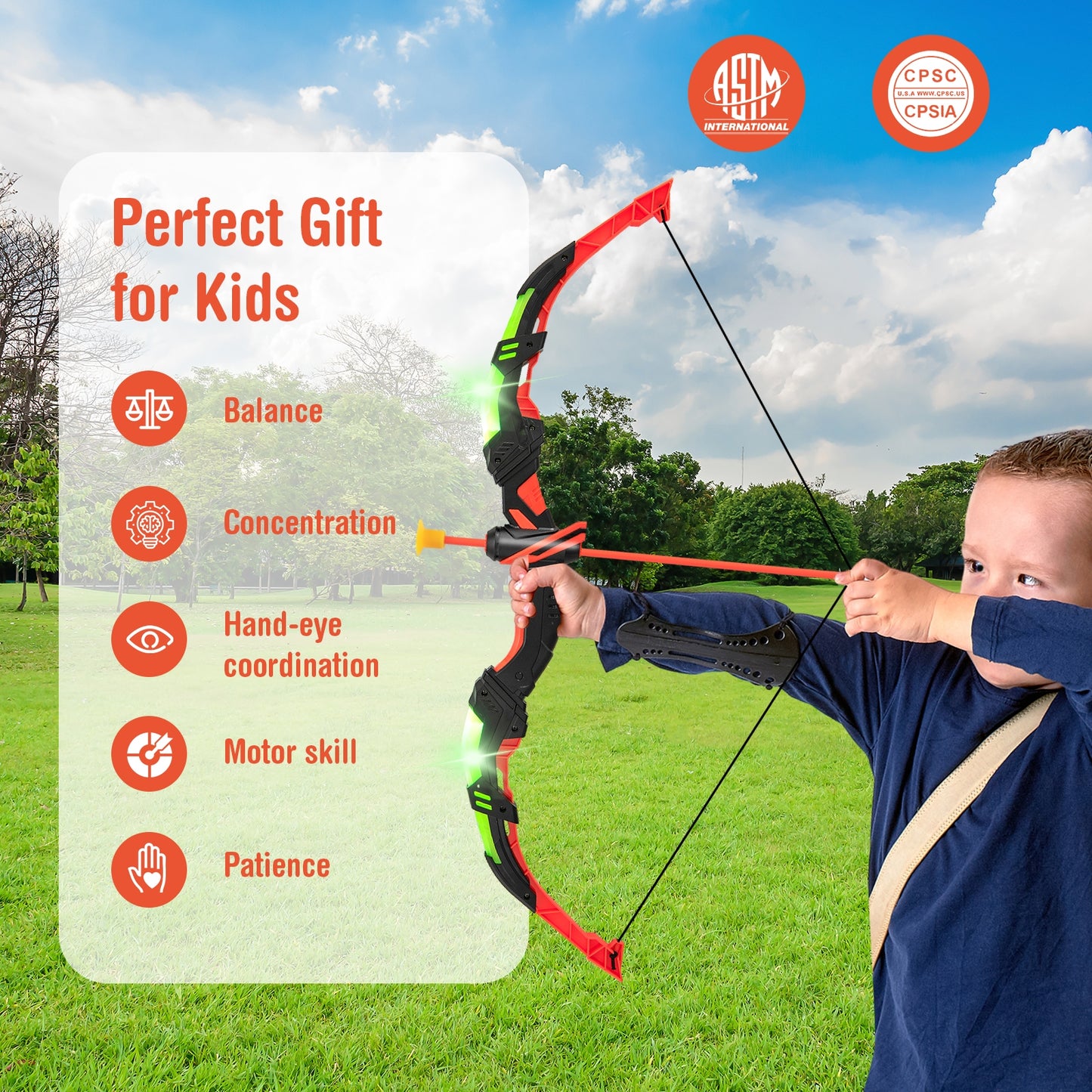 Youth Archery Bow Set with LED Light Up Bow and 20 Suction Cup Arrows for Kids, Multicolor Toy Sports at Gallery Canada