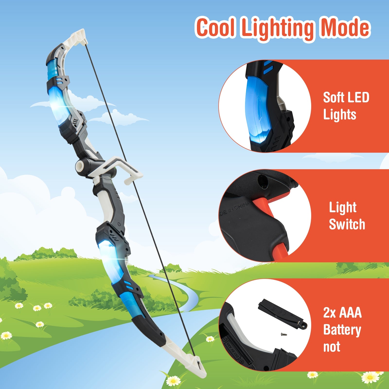 Youth Archery Bow Set with LED Light Up Bow and 20 Suction Cup Arrows for Kids, Multicolor Toy Sports at Gallery Canada