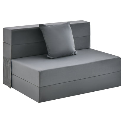 6 Inch Tri-Fold Sofa Bed, Folding Mattress With Pillow, Dark Gray Floor Chairs at Gallery Canada