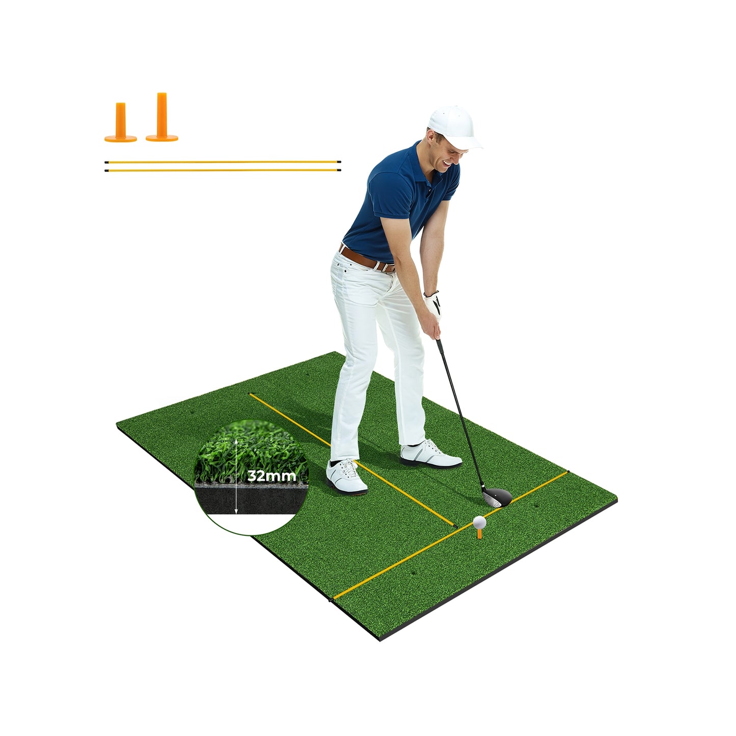 5x3 Ft Artificial Turf Practice Mat, 32mm, Green Golf Green at Gallery Canada