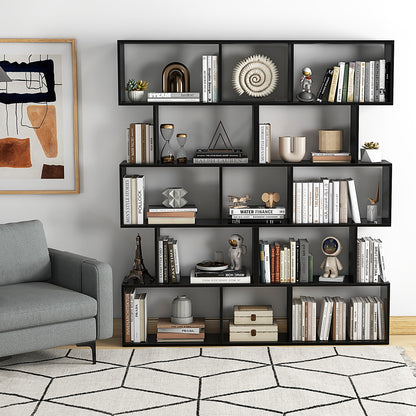 5-Tier Bookshelf with Anti-Toppling Device for Living Room Home Office, Black Bookcases at Gallery Canada