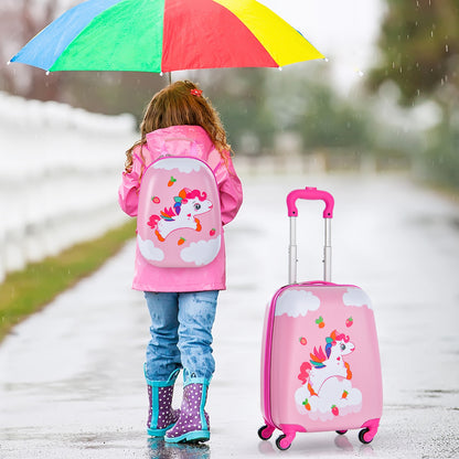 2 Pieces Kids Carry-on Luggage Set with 12 Inch Backpack, Multicolor Kids Luggage at Gallery Canada