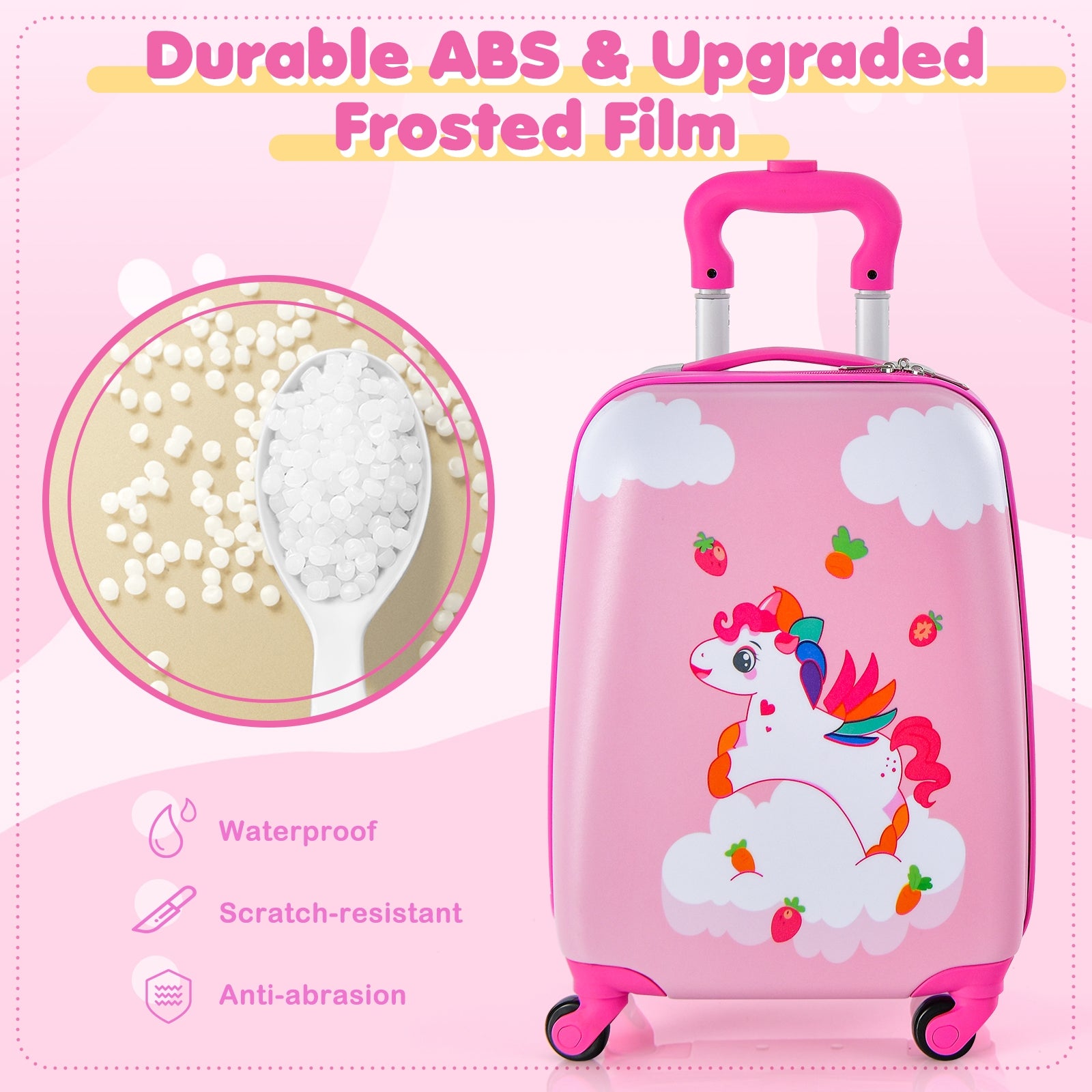 2 Pieces Kids Carry-on Luggage Set with 12 Inch Backpack, Multicolor Kids Luggage at Gallery Canada