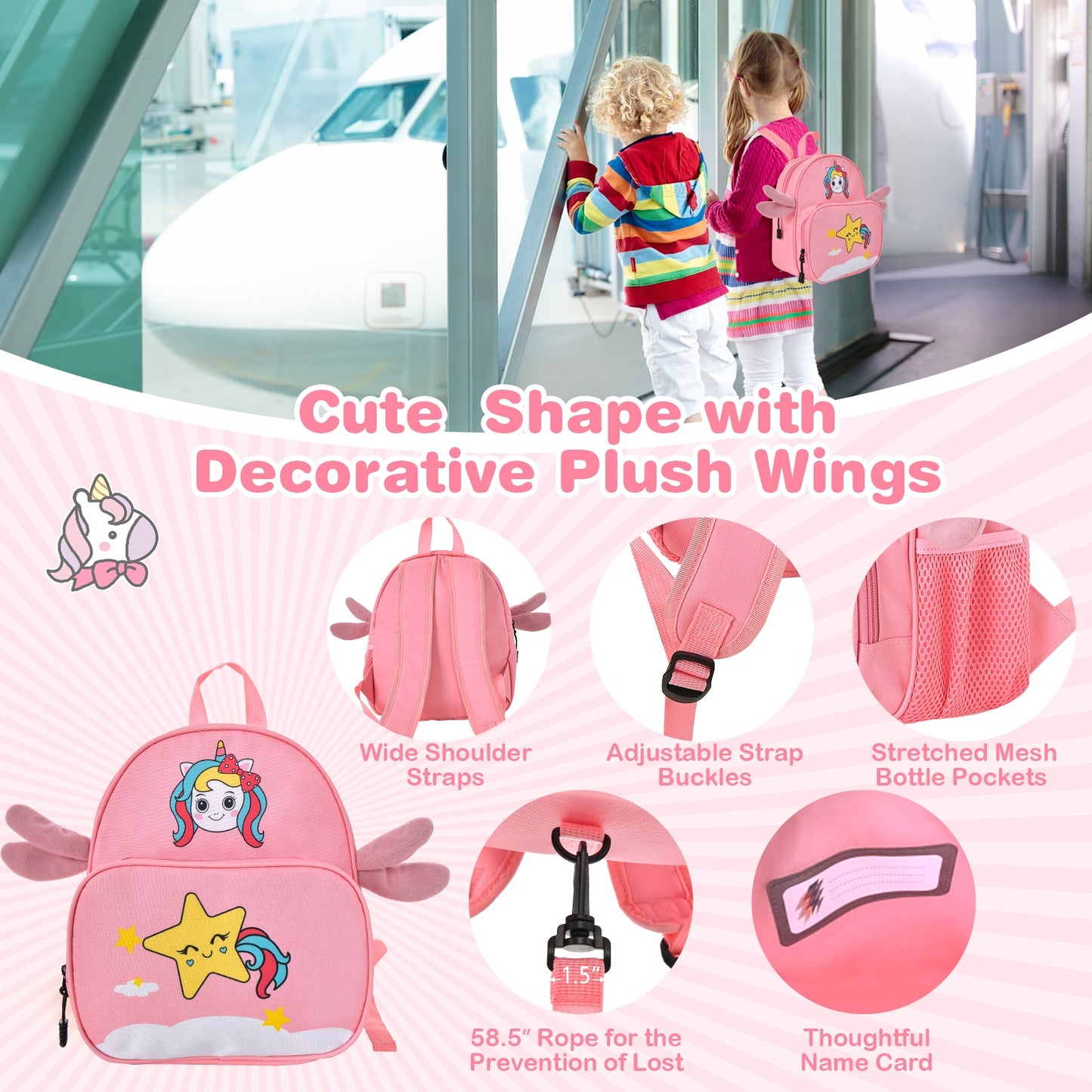 2 Pieces 18 Inch Ride-on Kids Luggage Set with Spinner Wheels, Pink Kids Luggage at Gallery Canada