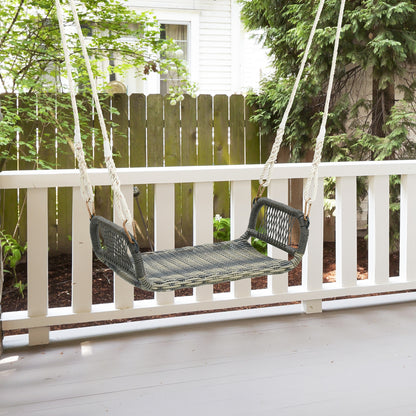 Wicker Porch Swing Seat with Cozy Armrests, Gray Porch Swings at Gallery Canada