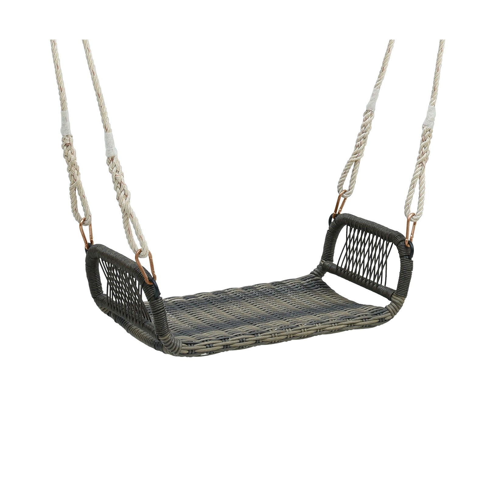 Wicker Porch Swing Seat with Cozy Armrests, Gray Porch Swings at Gallery Canada