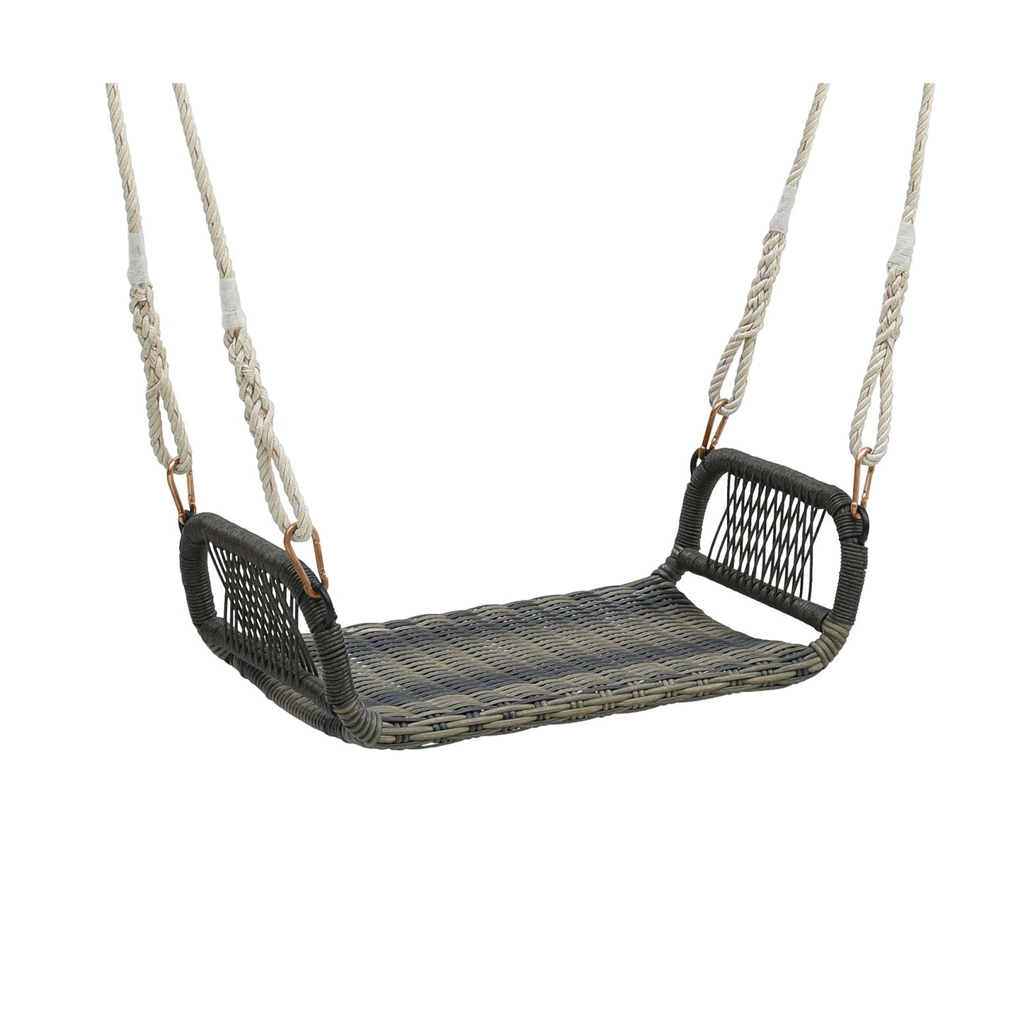 Wicker Porch Swing Seat with Cozy Armrests, Gray Porch Swings at Gallery Canada