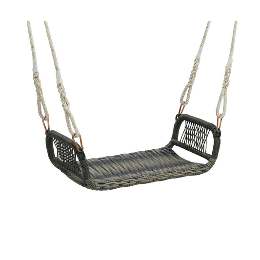 Wicker Porch Swing Seat with Cozy Armrests, Gray Porch Swings Gray at Gallery Canada