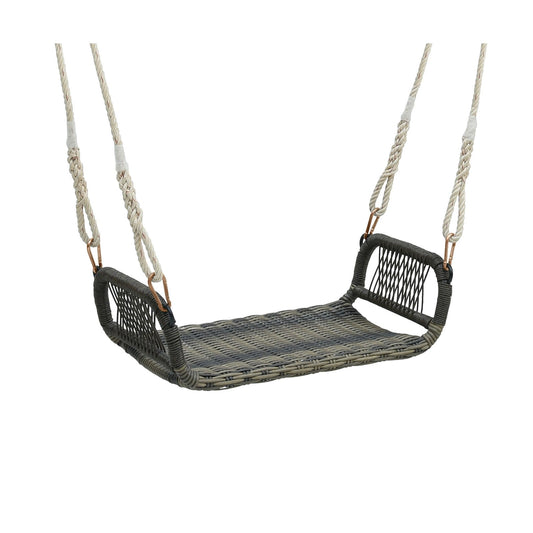Wicker Porch Swing Seat with Cozy Armrests, Gray - Gallery Canada
