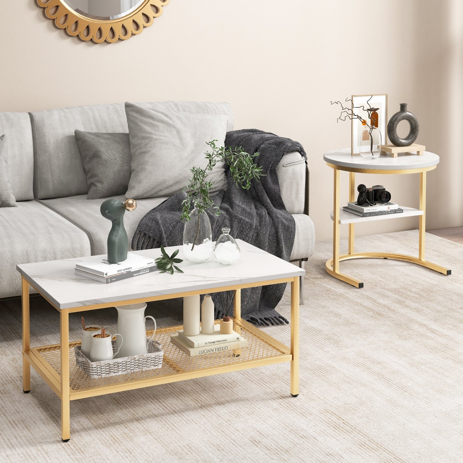 Nesting Coffee Table Set, 2 Piece, Golden Coffee Tables at Gallery Canada
