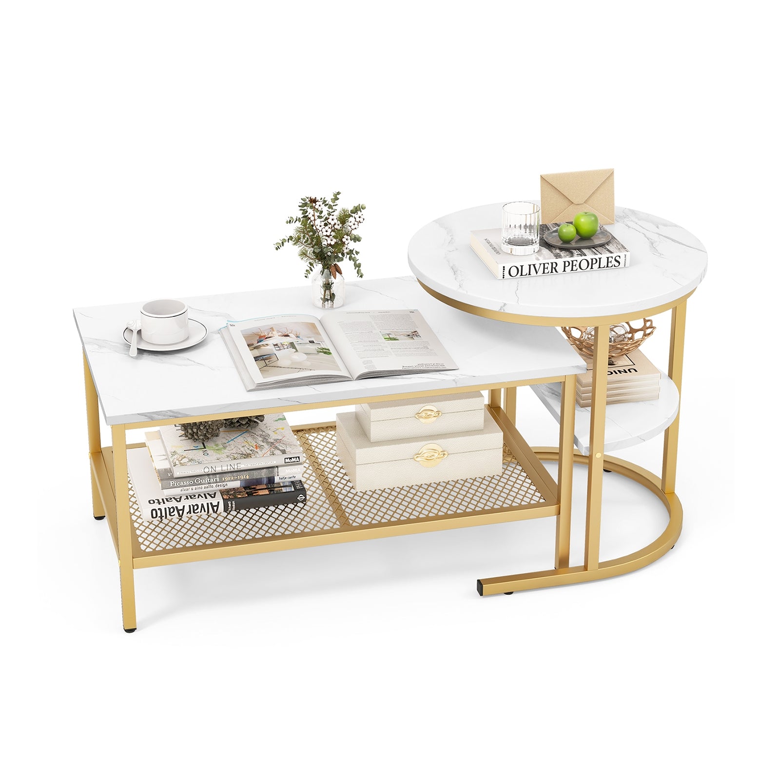 Nesting Coffee Table Set, 2 Piece, Golden Coffee Tables Golden at Gallery Canada
