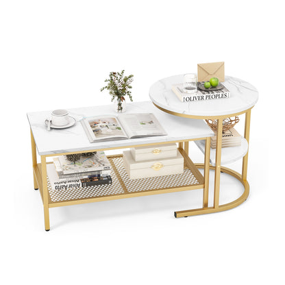 Nesting Coffee Table Set, 2 Piece, Golden Coffee Tables at Gallery Canada