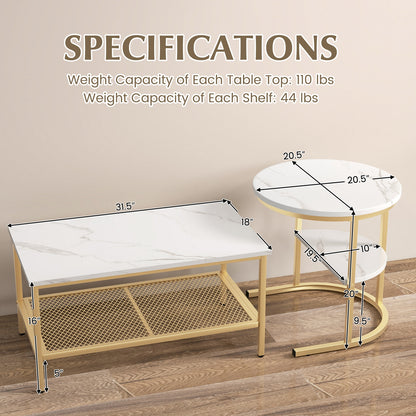 Nesting Coffee Table Set, 2 Piece, Golden Coffee Tables at Gallery Canada