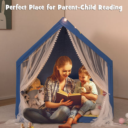 48 x 42 x 50 Inch Large Play Tent with Washable Cotton Mat Holiday Birthday Gift for Kids, Blue Play Tents & Playhouse at Gallery Canada