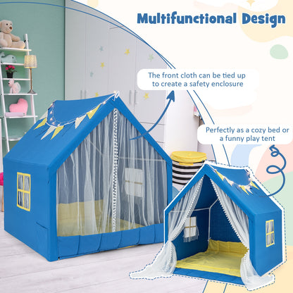 48 x 42 x 50 Inch Large Play Tent with Washable Cotton Mat Holiday Birthday Gift for Kids, Blue Play Tents & Playhouse at Gallery Canada