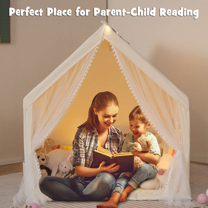 48 x 42 x 50 Inch Large Play Tent with Washable Cotton Mat Holiday Birthday Gift for Kids, Beige Play Tents & Playhouse at Gallery Canada