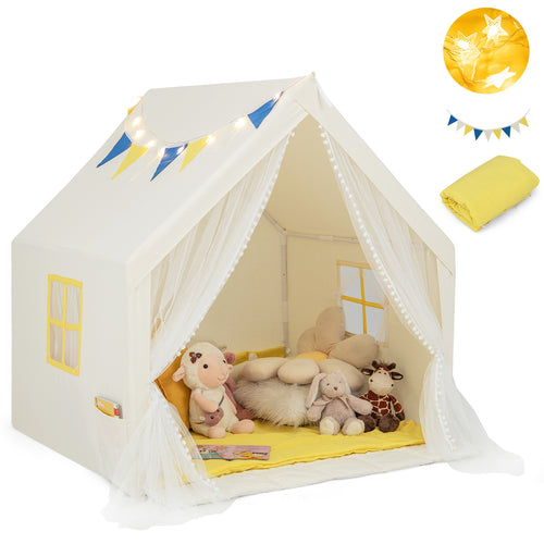 48 x 42 x 50 Inch Play Tent With Washable Mat, Beige