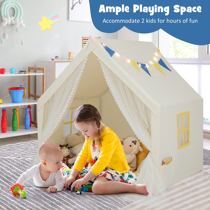 48 x 42 x 50 Inch Large Play Tent with Washable Cotton Mat Holiday Birthday Gift for Kids, Beige Play Tents & Playhouse at Gallery Canada