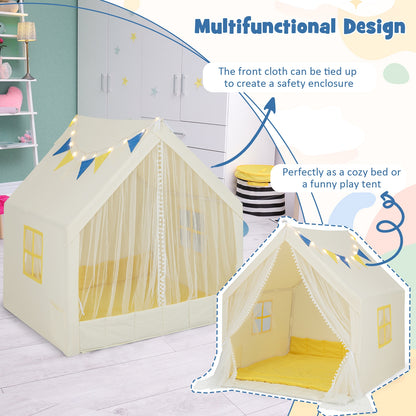 48 x 42 x 50 Inch Large Play Tent with Washable Cotton Mat Holiday Birthday Gift for Kids, Beige Play Tents & Playhouse at Gallery Canada