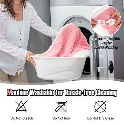 Electric Heated Blanket Throw with 10 Heat Settings, Pink Bedding at Gallery Canada