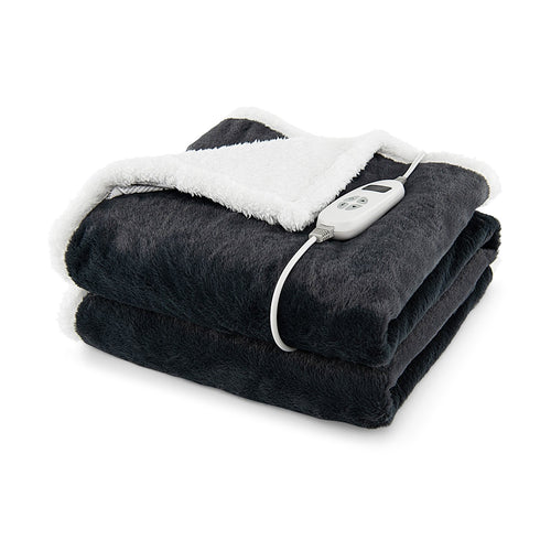 Electric Heated Blanket Throw with 10 Heat Settings, Gray