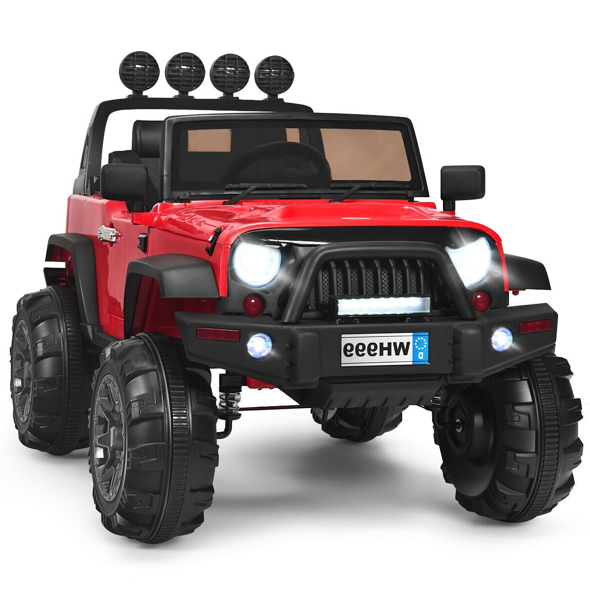 12V Kids Ride On Truck With Remote Control, Double Magnetic Door, Red Powered Ride On Toys Red at Gallery Canada