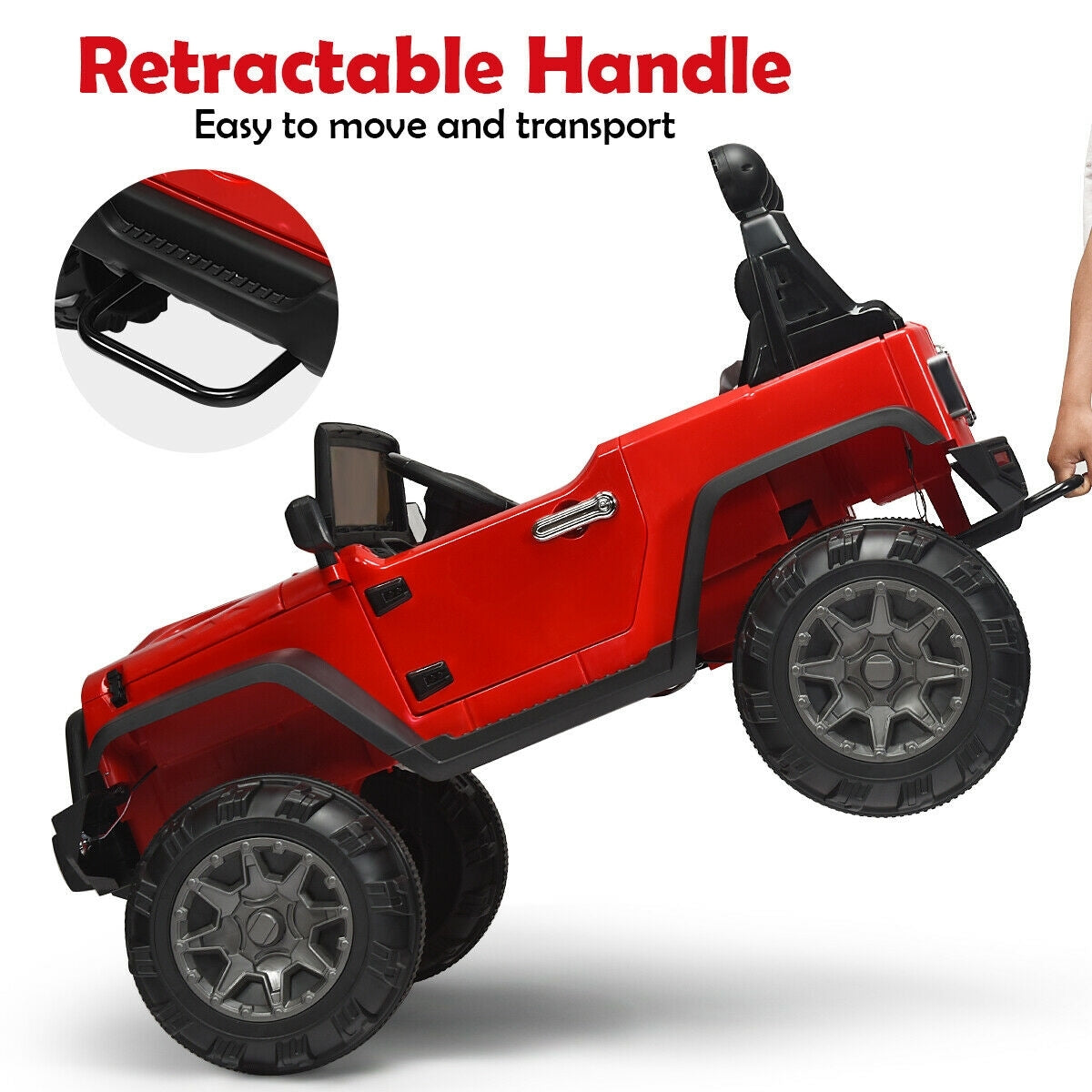 12V Kids Ride On Truck with Remote Control and Double Magnetic Door, Red Powered Ride On Toys at Gallery Canada