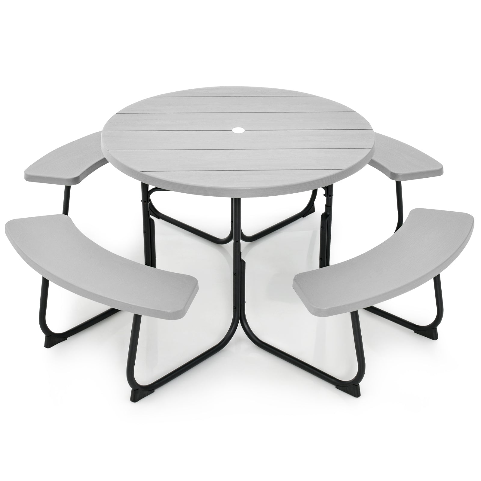8-Person Outdoor Picnic Table And Bench Set, Gray Picnic Tables at Gallery Canada