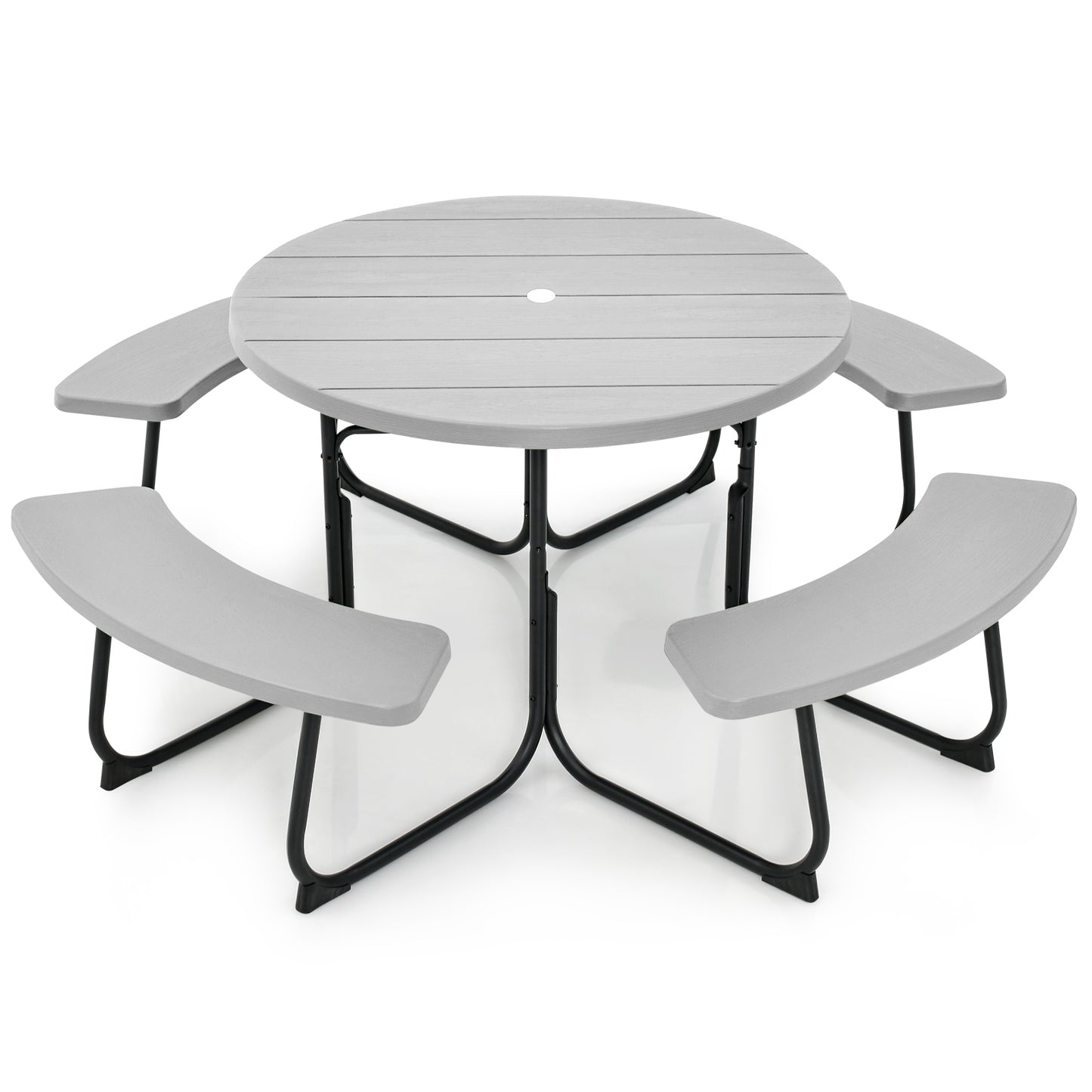 8-Person Outdoor Picnic Table And Bench Set, Gray Picnic Tables at Gallery Canada