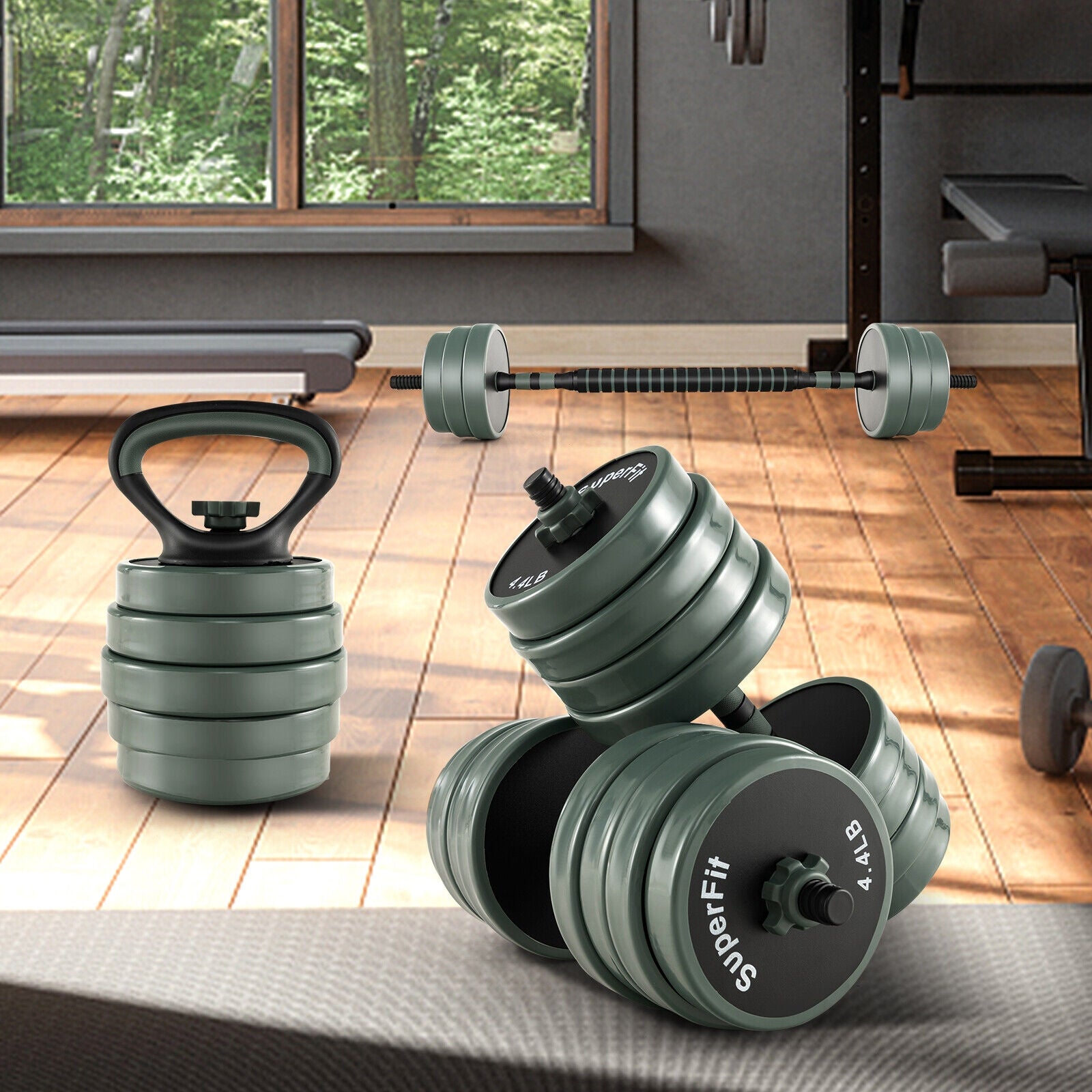 Adjustable Weight Dumbbell Set, Gray, Black Dumbbells at Gallery Canada