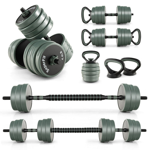 Adjustable Weight Dumbbell Set, Gray, Black