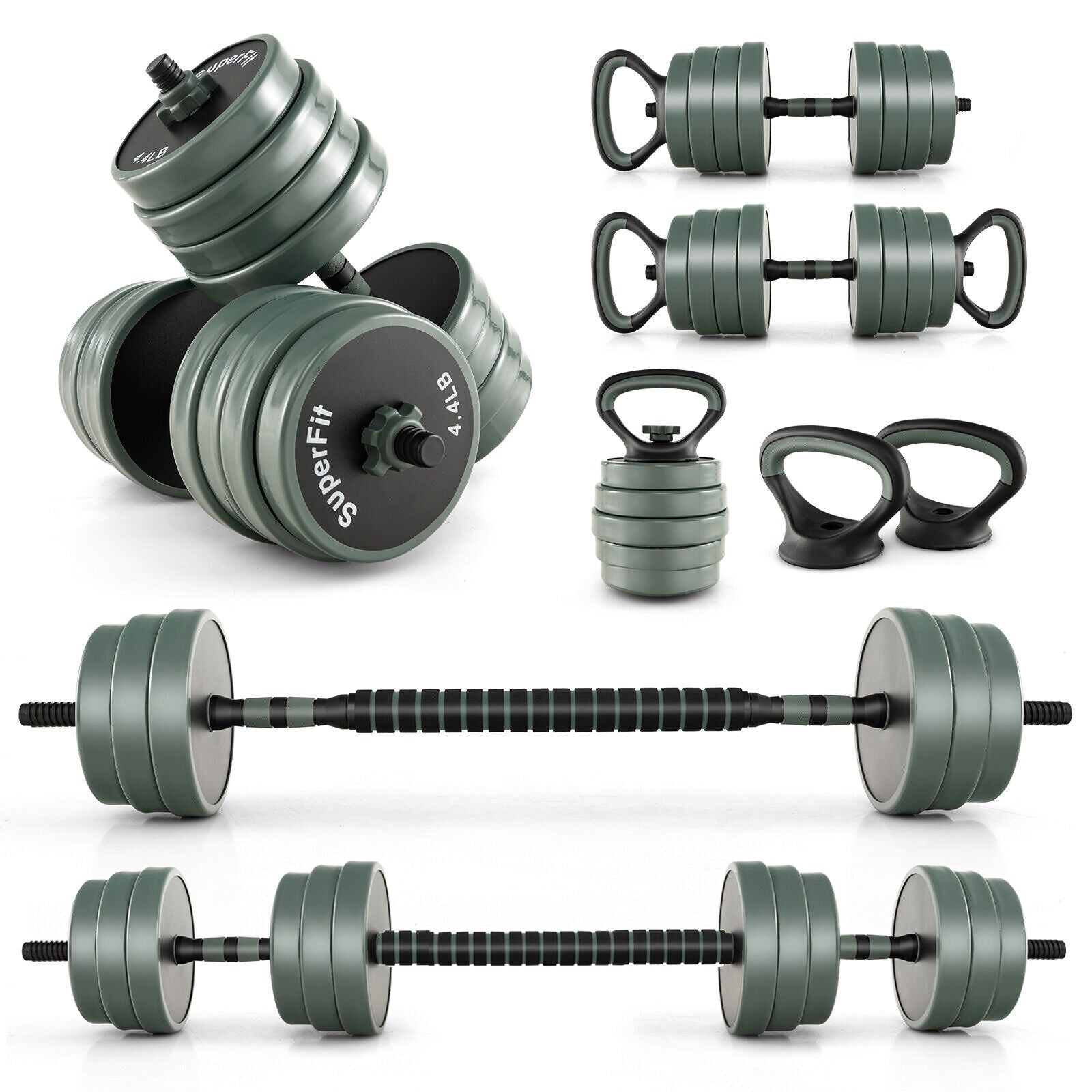 Adjustable Weight Dumbbell Set, Gray, Black Dumbbells at Gallery Canada