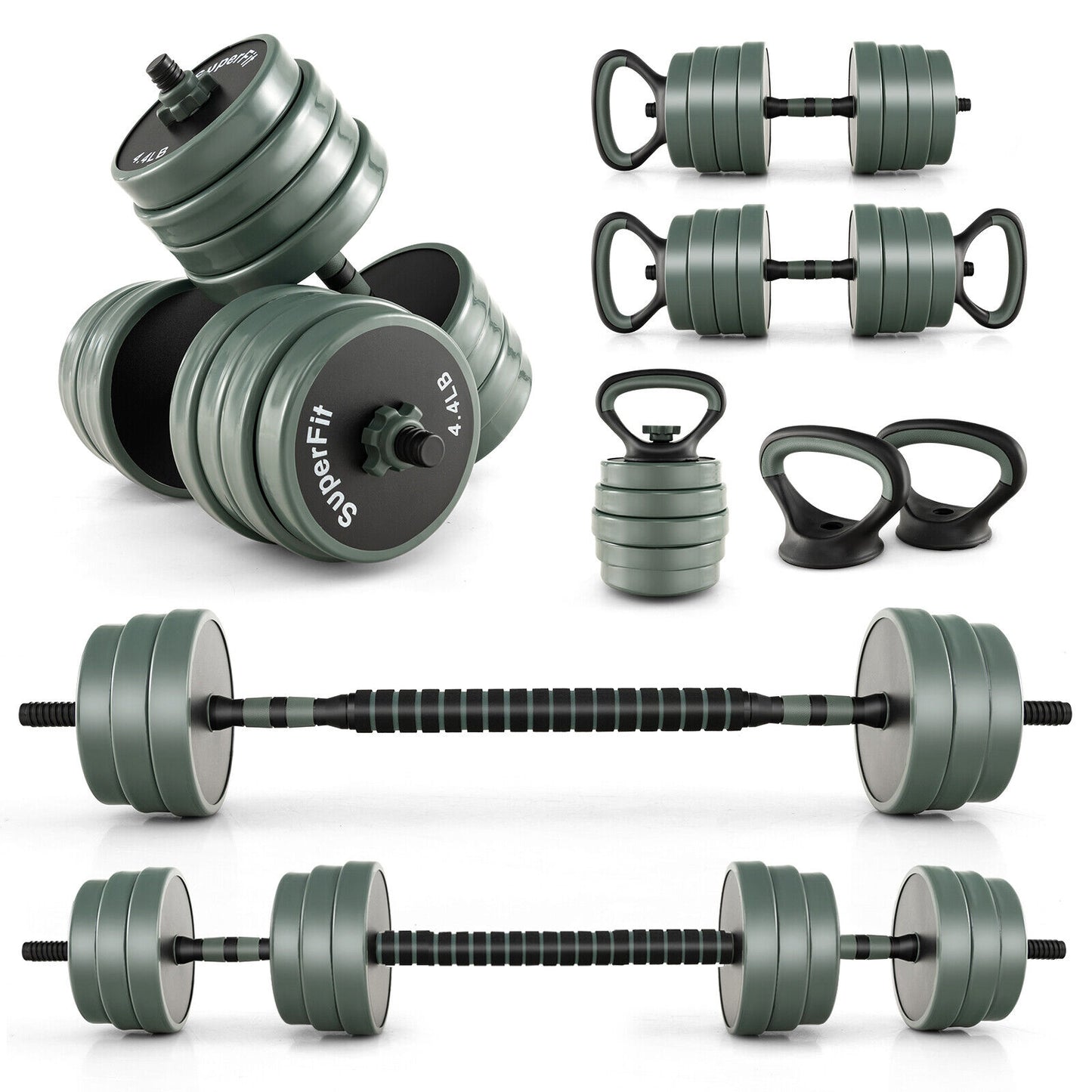 Adjustable Weight Dumbbell Set, Gray, Black Dumbbells at Gallery Canada