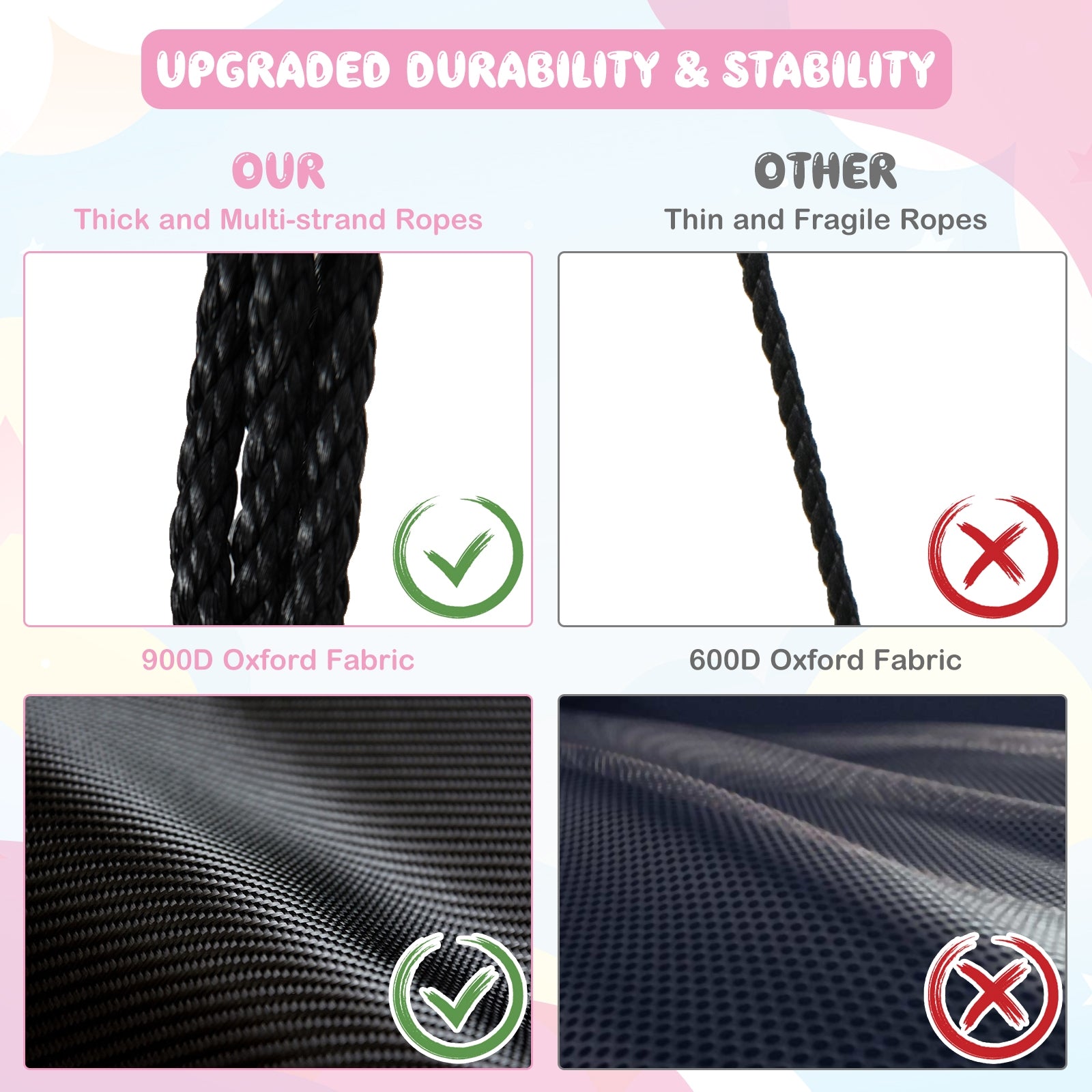 40 Inches Saucer Tree Swing Round with Adjustable Ropes and Carabiners, Pink Swing & Playsets at Gallery Canada