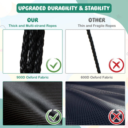 40 Inches Saucer Tree Swing Round with Adjustable Ropes and Carabiners, Green Swing & Playsets at Gallery Canada