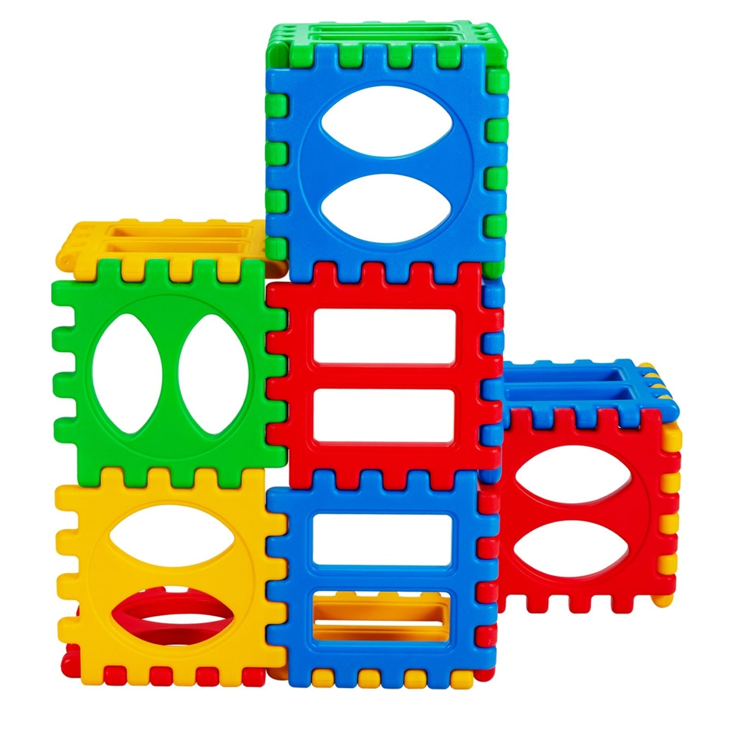 32 Pieces Big Waffle Block Set Kids Educational Stacking Building Toy, Multicolor at Gallery Canada