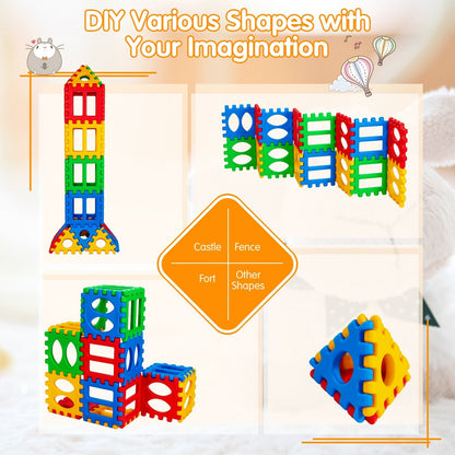 32 Pieces Big Waffle Block Set Kids Educational Stacking Building Toy, Multicolor at Gallery Canada