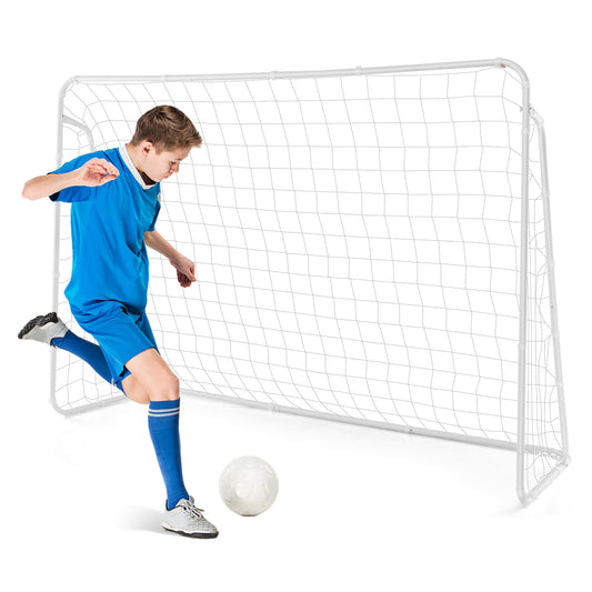 Soccer Goal for Backyard with Heavy Duty Frame and Ground Stakes, White Sport Equipments White at Gallery Canada